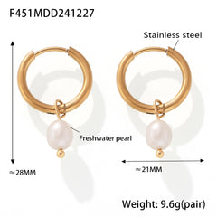 18K Gold-Plated Hoop and Pearl Earring Designs