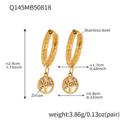 Cubic Zirconia Tree Charm Earrings