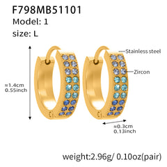 U-Shaped Cubic Zirconia Hoop Earrings