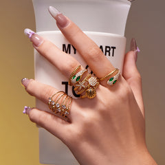 Cubic Zirconia Openwork Statement Ring Designs