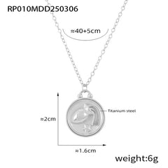 Zodiac Coin Pendant Necklace