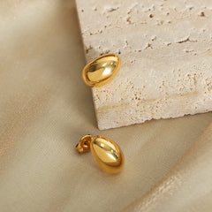 Polished Oval Stud Earrings