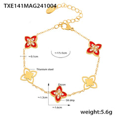 Enamel Clover Necklace or Bracelet