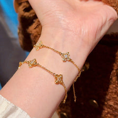 Camille Dainty Pavé Clover Bracelet