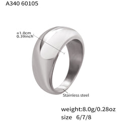 Polished Rounded Band Ring