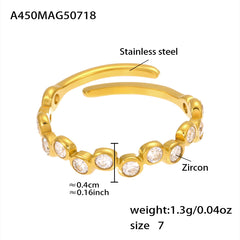 Cubic Zirconia Round-Accent Open Ring