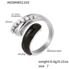 18K Gold-Plated Enamel Sculptural Ring Designs