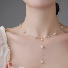 Nicolette Vintage-Inspired Pearl Stardust Choker Necklace