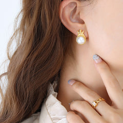 Cherub Pearl-Look Stud Earrings
