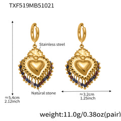Heart and Bead Charm Necklace, Bracelet or Earrings