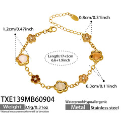 Cubic Zirconia Four-Petal Flower Jewelry