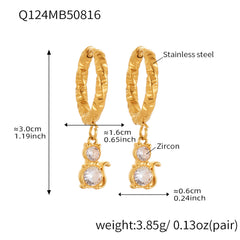 18K Gold-Plated Animal Charm Hoop Earrings