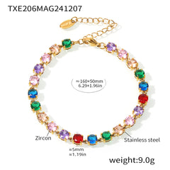 18K Gold-Plated Cubic Zirconia Tennis Necklace or Bracelet