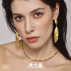 18K Gold-Plated Fluted Shell Drop Earrings