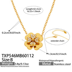 18K Gold-Plated Sculptural Clover Jewelry