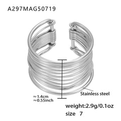 Wrapped Wire Collar Necklace, Cuff Bracelet & Ring