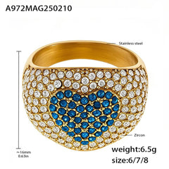 18K Gold-Plated Cubic Zirconia Heart Ring