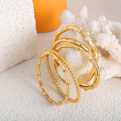 18K Gold-Plated & Silver-Tone Open Bangle Bracelets