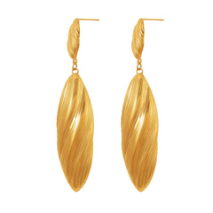 18K Gold-Plated Fluted Shell Drop Earrings