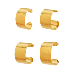 18K Gold-Plated Wide Textured Cuff Bracelets