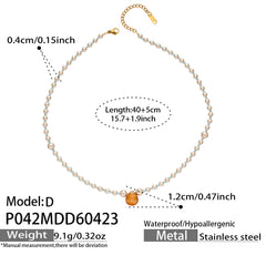Pearl-Look Agate Pendant Necklace