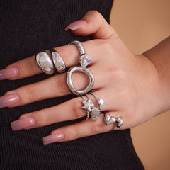 18K Gold-Plated Sculptural Open Ring Designs