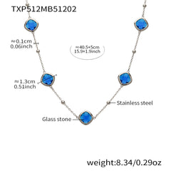 Faceted Glass Stone Necklace, Bracelet & Earrings