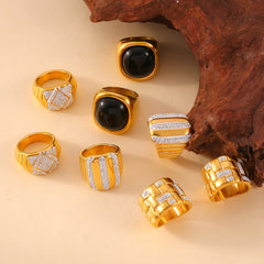 Geometric Sparkling Statement Ring