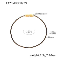 18K Gold-Plated Colored Cubic Zirconia Tennis Bracelet