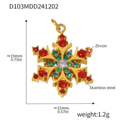 Cubic Zirconia Christmas Charm Pendant