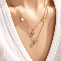 Four-Petal Cubic Zirconia Flower Jewelry