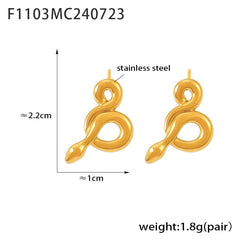 18K Gold-Plated Snake Drop Earrings