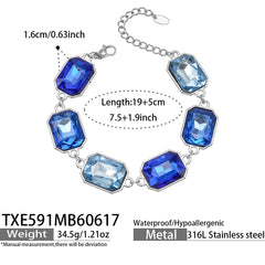 18K Gold-Plated Colored Glass Statement Jewelry