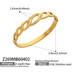 Cubic Zirconia Geometric Link Bangle Designs