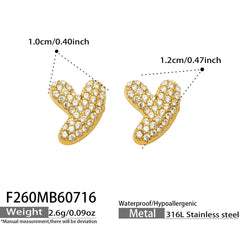 18K Gold-Plated Cubic Zirconia Initial Earrings