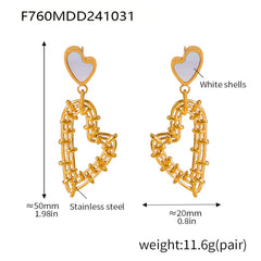Twisted Heart Shell Necklace or Earrings