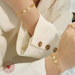 Smiley Face Disc Chain Bracelet