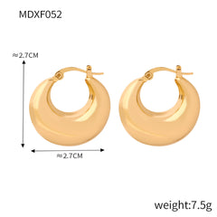 Polished Crescent Hoop Earrings