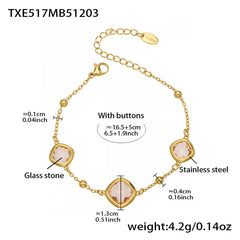 18K Gold-Plated Faceted Glass Accent Jewelry