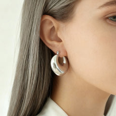 18K Gold-Plated Sculptural Heart Hoop Earrings