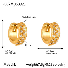 18K Gold-Plated Color Cubic Zirconia Hoop Designs