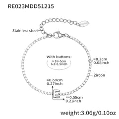 Cubic Zirconia Initial Chain Bracelet