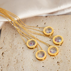 Circular Floating Accent Pendant Necklace