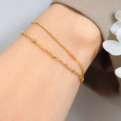 18K Gold-Plated Double-Layer Chain Bracelet