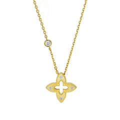 Camille Brushed Clover Necklace