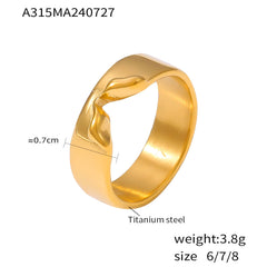 18K Gold-Plated Sculptural Indented Band Ring