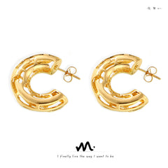18K Gold-Plated Open C-Hoop Earrings