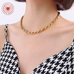 18K Gold-Plated Polished Link Necklace