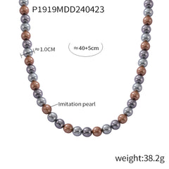 Pearl-Look Round Bead Necklace