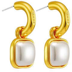 Daphne Pearl Square Drop Earrings